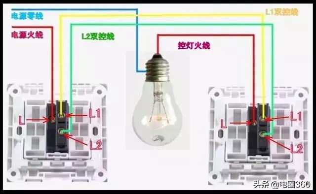 四个单双控控制四盏灯,单开多控开关接线方法