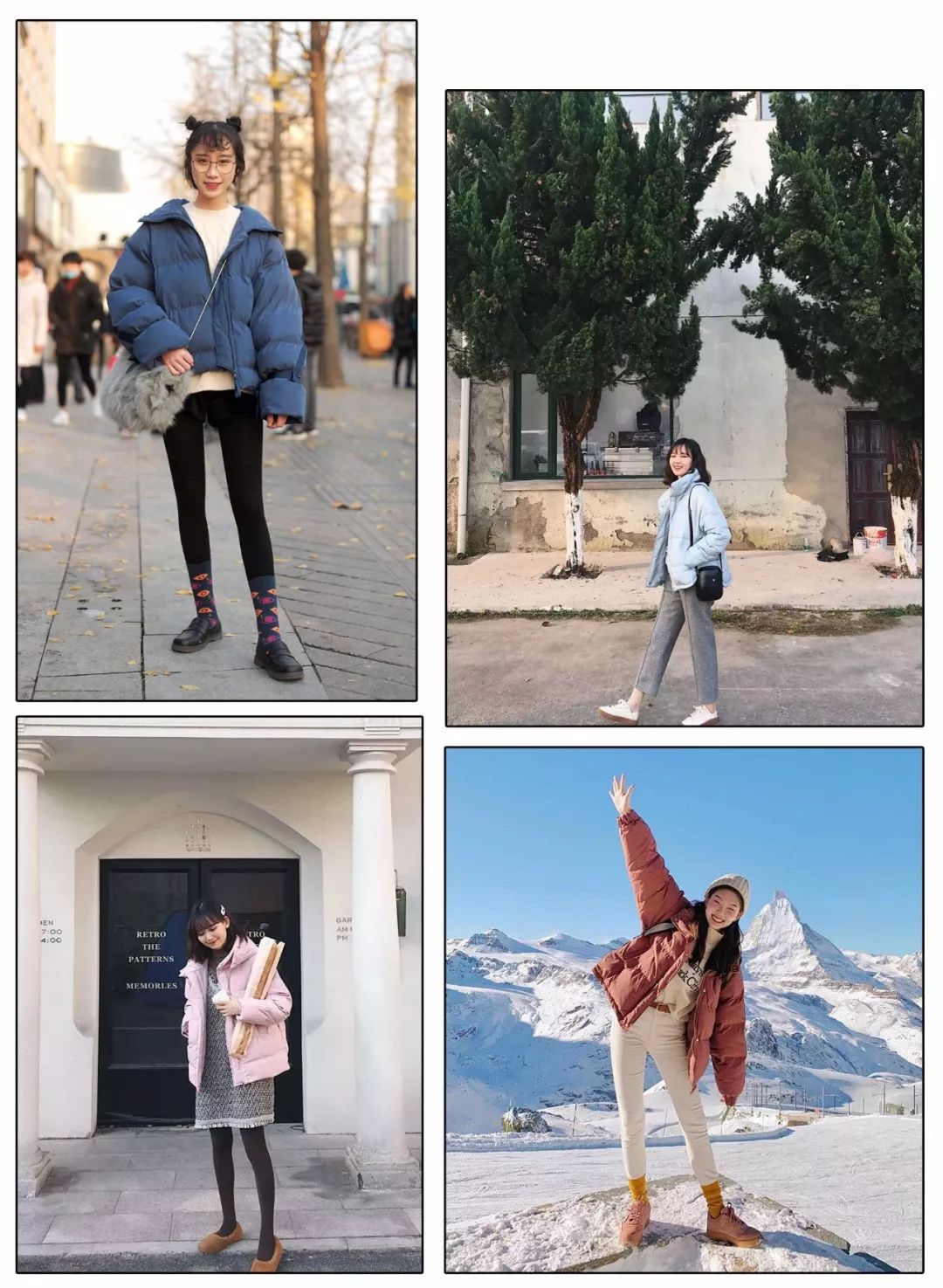 冬天棉服怎么搭配直筒裤,棉服搭配阔腿裤搭配什么鞋子好看