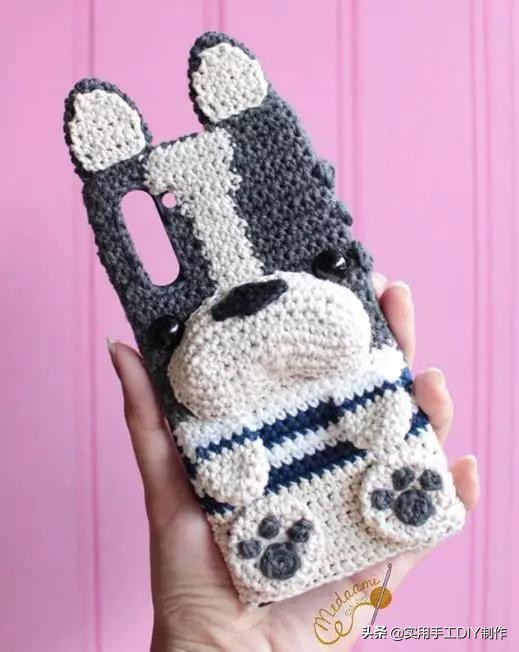 针织手机壳教程全部,萌萌的手机套编织