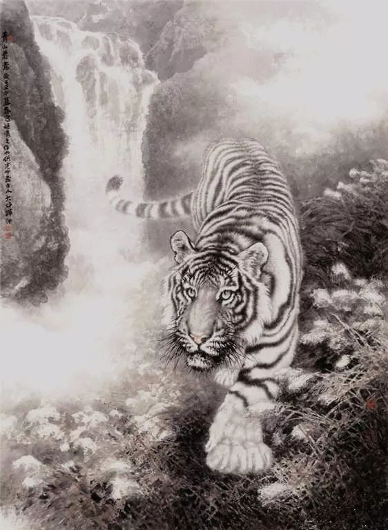 他笔下的虎充满了人的柔情与善意