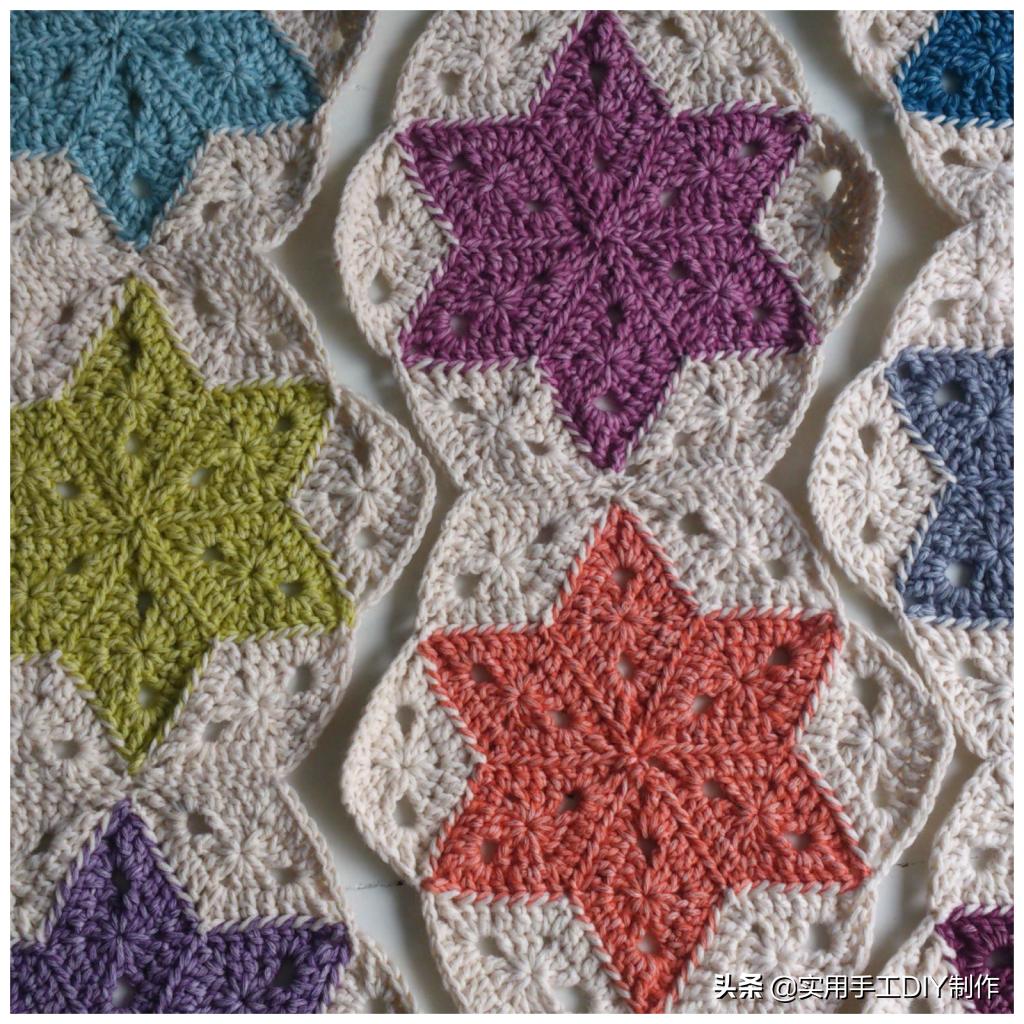流苏水草花帽子钩针编织教程,六角垫子的钩织教程