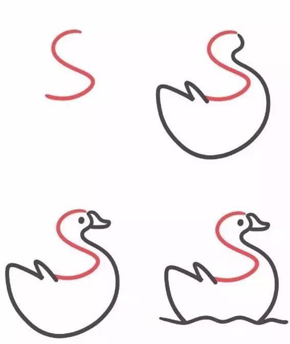 26个英文字母的画法创意简笔画,26幅有趣的字母简笔画