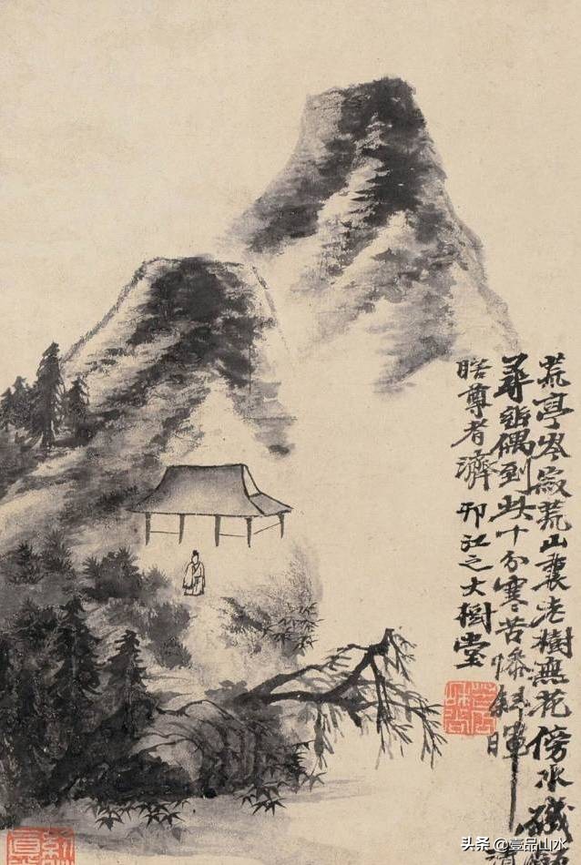 石涛山水画高清大全,石涛小写意山水画小品图片