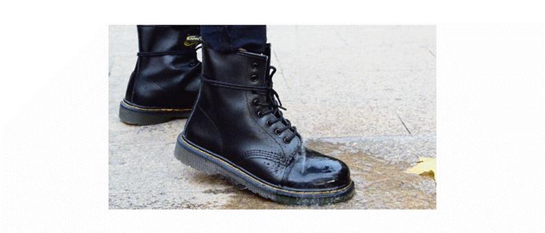 防水防油污马丁靴,经典哑光软皮马丁靴