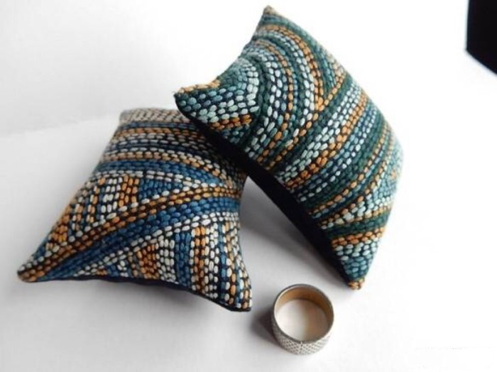 十字绣的平针回收针怎么绣,十字绣大面积不规则平针绣