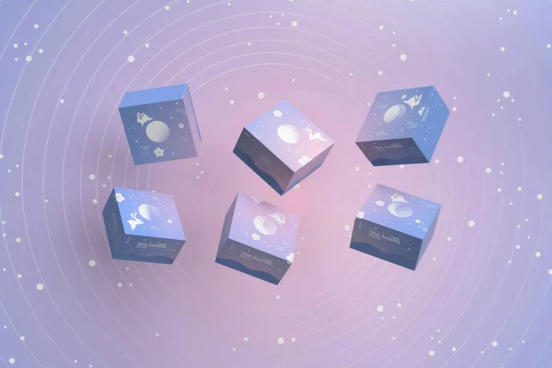 创意插画月饼礼盒长条形,创意满满的中秋节月饼包装设计