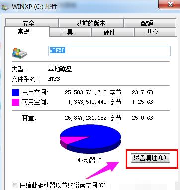 win7c盘变红了怎样清理,win7c盘空间小