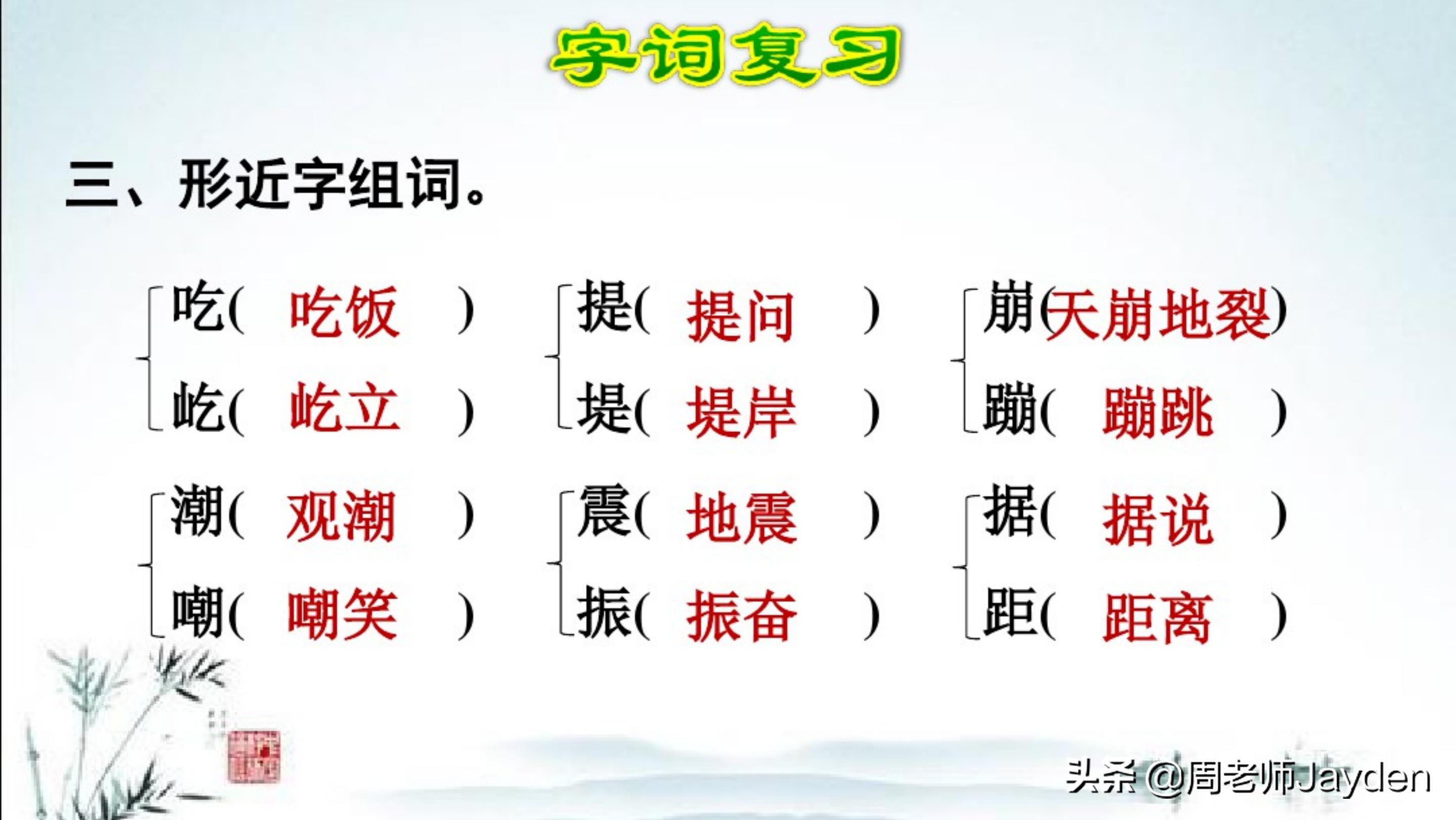 四年级语文上期末总复习梳理导图,四年级语文复习课ppt
