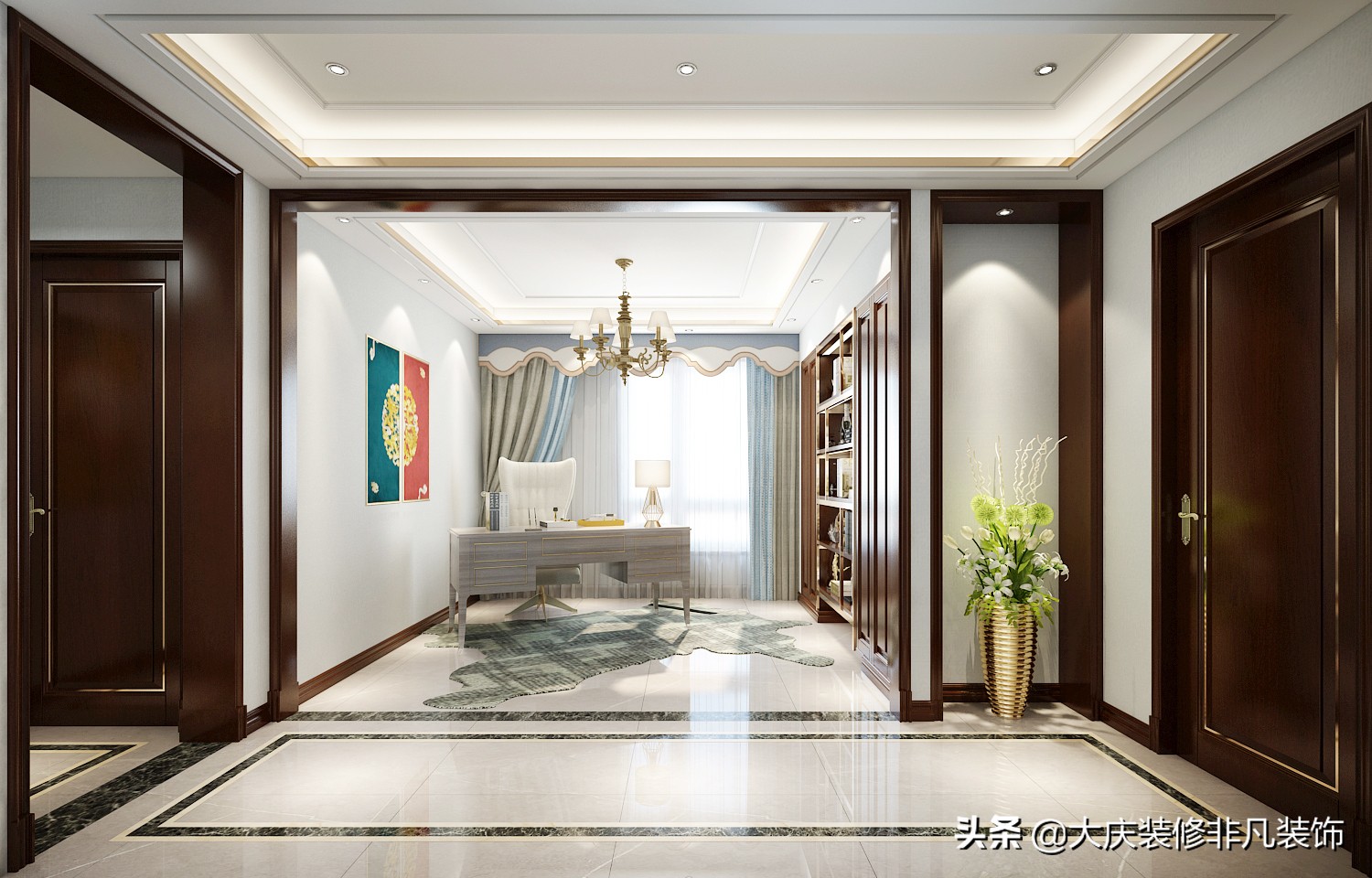 大庆绿城御园别墅装修,御园简约现代装修风格