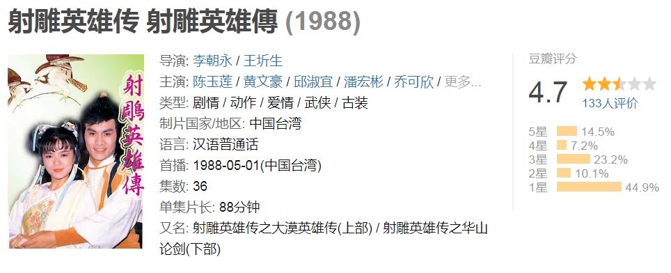 射雕英雄传的江南七侠,七个版本郭靖射雕