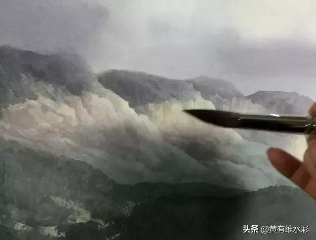 水彩画山风景入门,远山画法入门教程