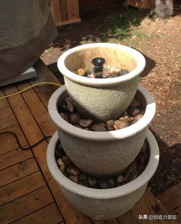 庭院喷泉水景制作,庭院自制大型喷泉水循环