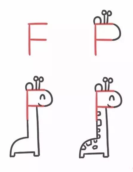 26个英文字母的画法创意简笔画,26幅有趣的字母简笔画