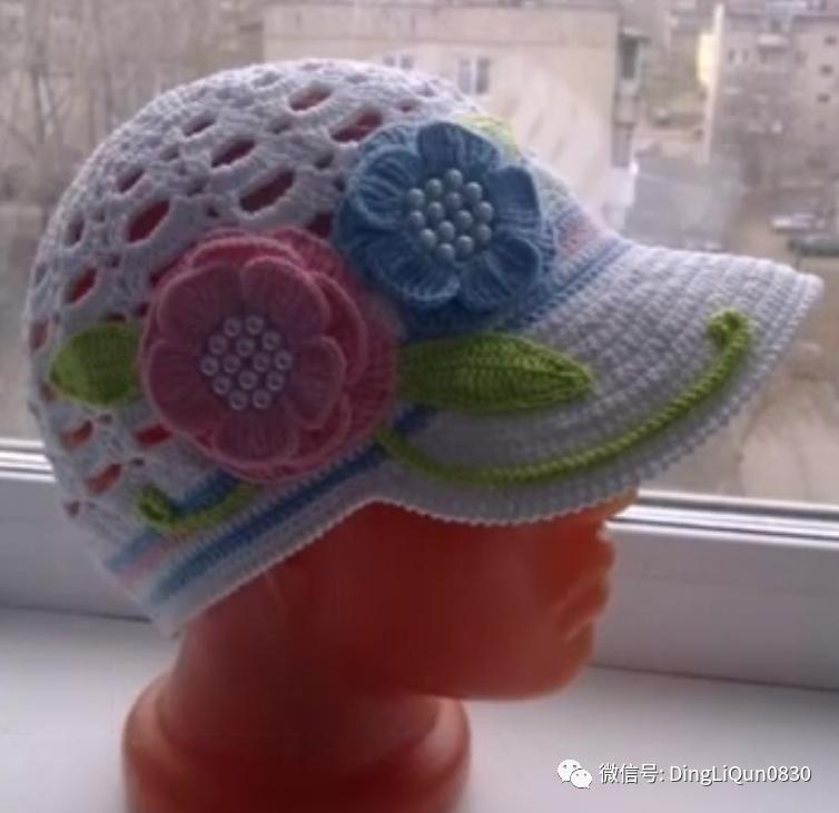 针织作品30款时尚钩花装饰帽子,简单易学又好看的针织帽子