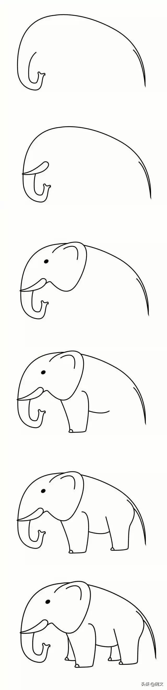 画森林里的小动物和森林的简笔画,数字简笔画1到10创意画小动物