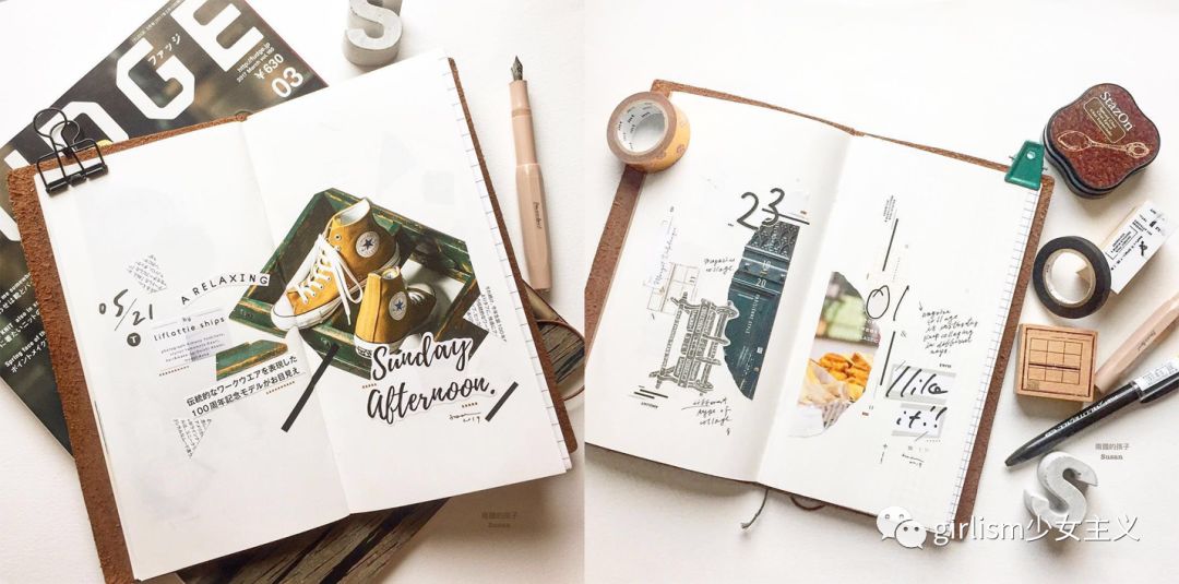 可爱的日系风手帐,简单又可爱的蓝色系手帐