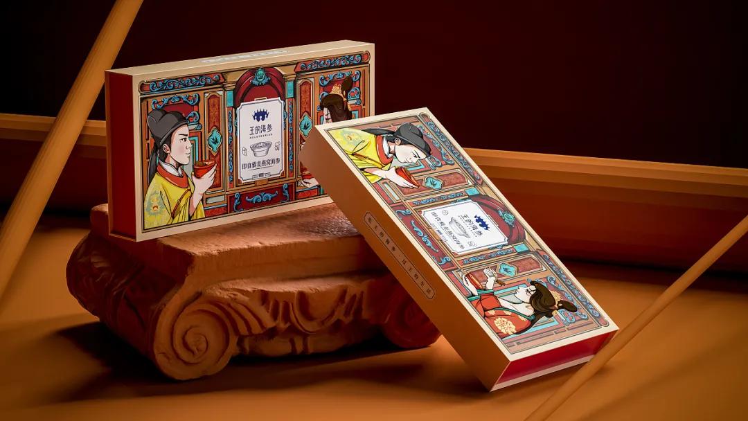 海鲜高端大气的包装,中国风海鲜包装设计