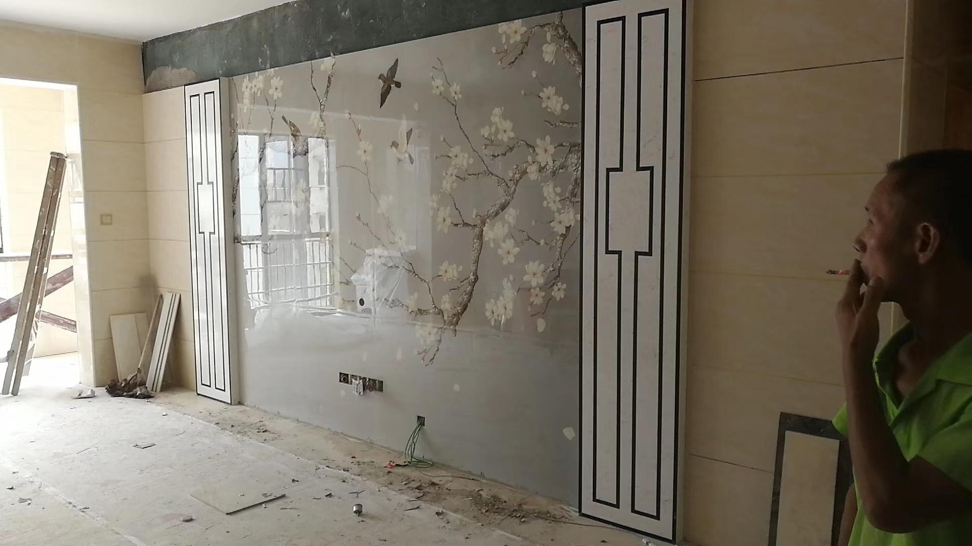 金属线造型电视背景墙,隐形门背景墙加金属线效果