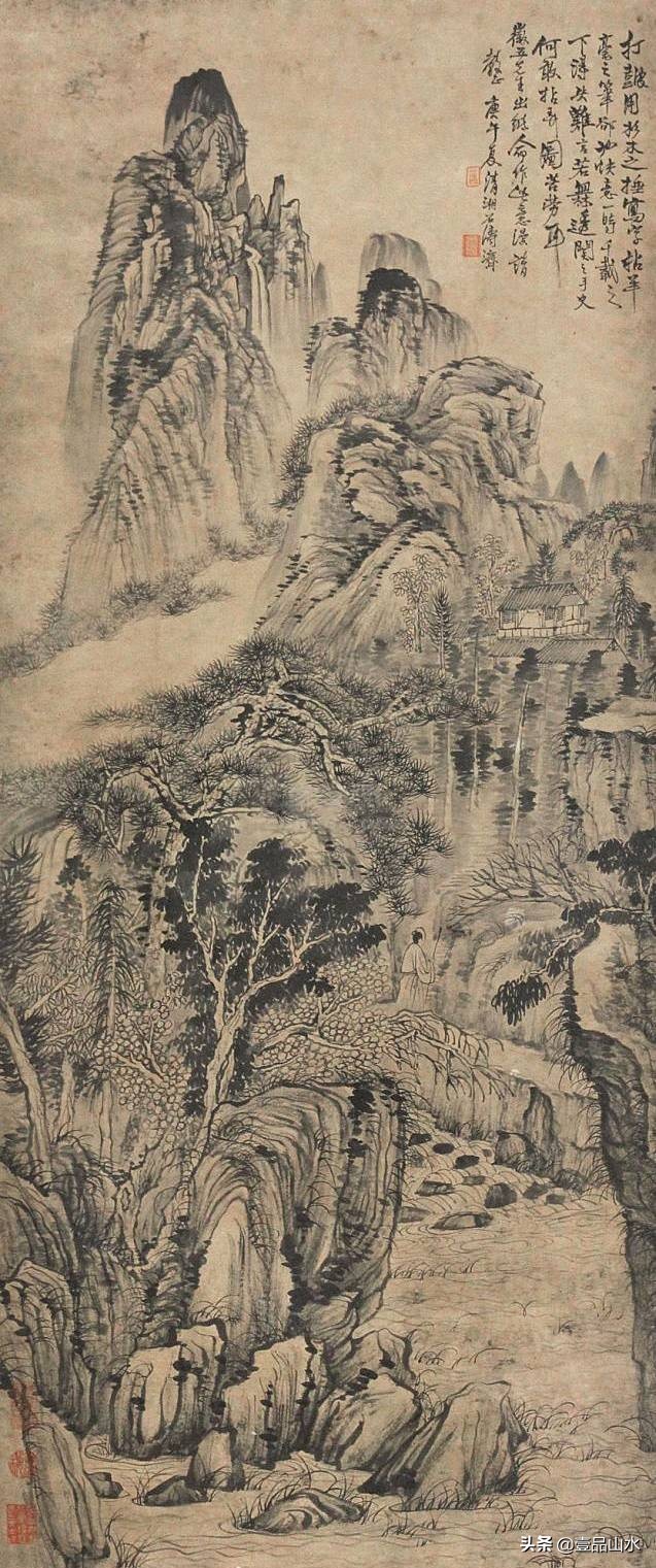 石涛山水画高清大全,石涛小写意山水画小品图片