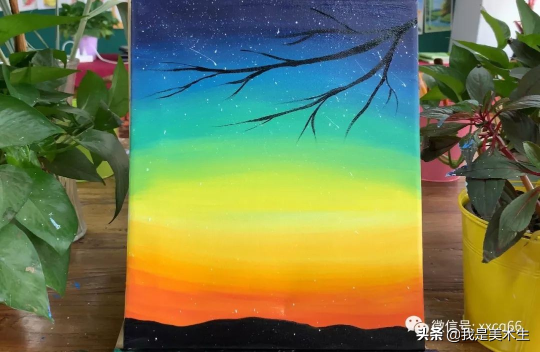 油画风景简单入门儿童,油画星空秋千怎么画