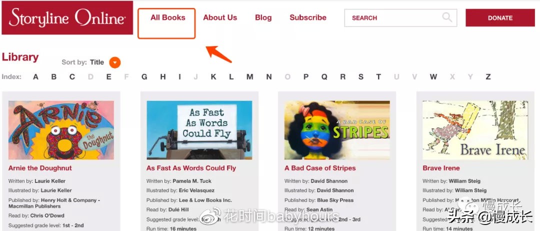 花时间阅读课外书,免费看英文童书的网站