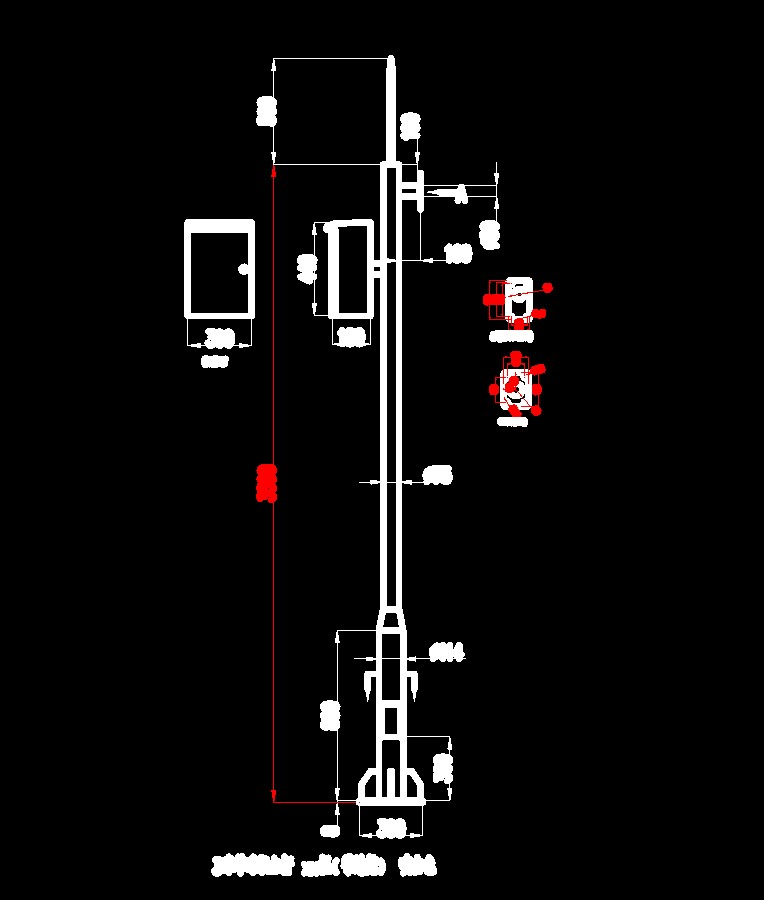 监控立杆cad图纸监控摄像机立杆大样cad设备安装弱电井可视对讲