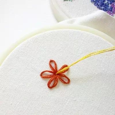 刺绣教程4种简单的小花图案,精美的立体花朵刺绣教程