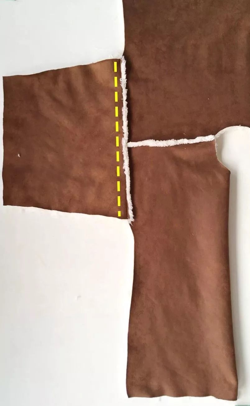 羊羔绒大衣裁剪方法,麂皮绒复合羊羔绒衣服裁剪图