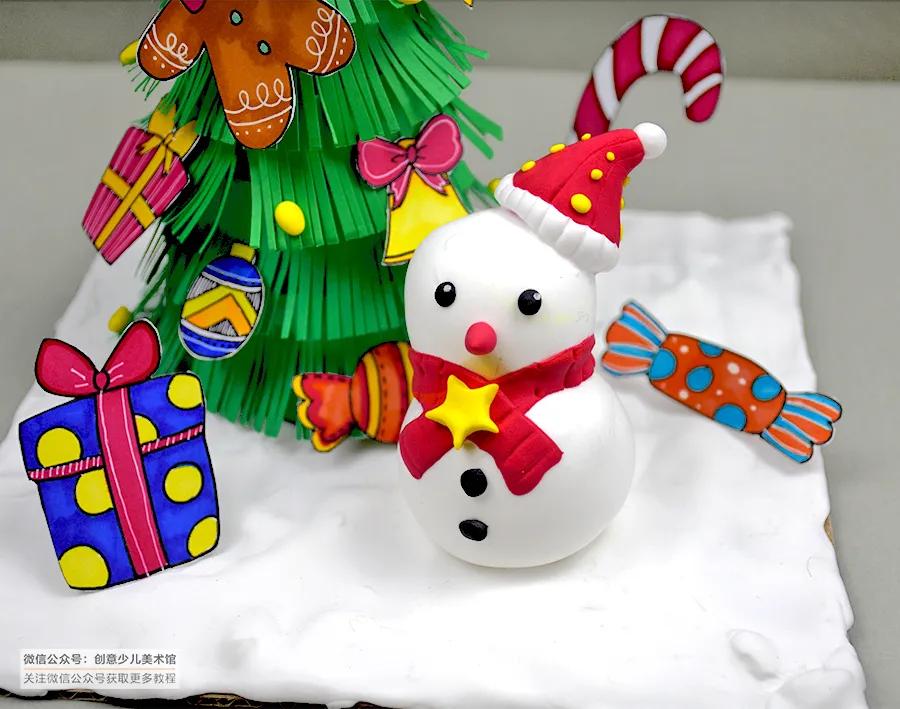 小雪人儿童画创意美术,小雪人儿童画激萌