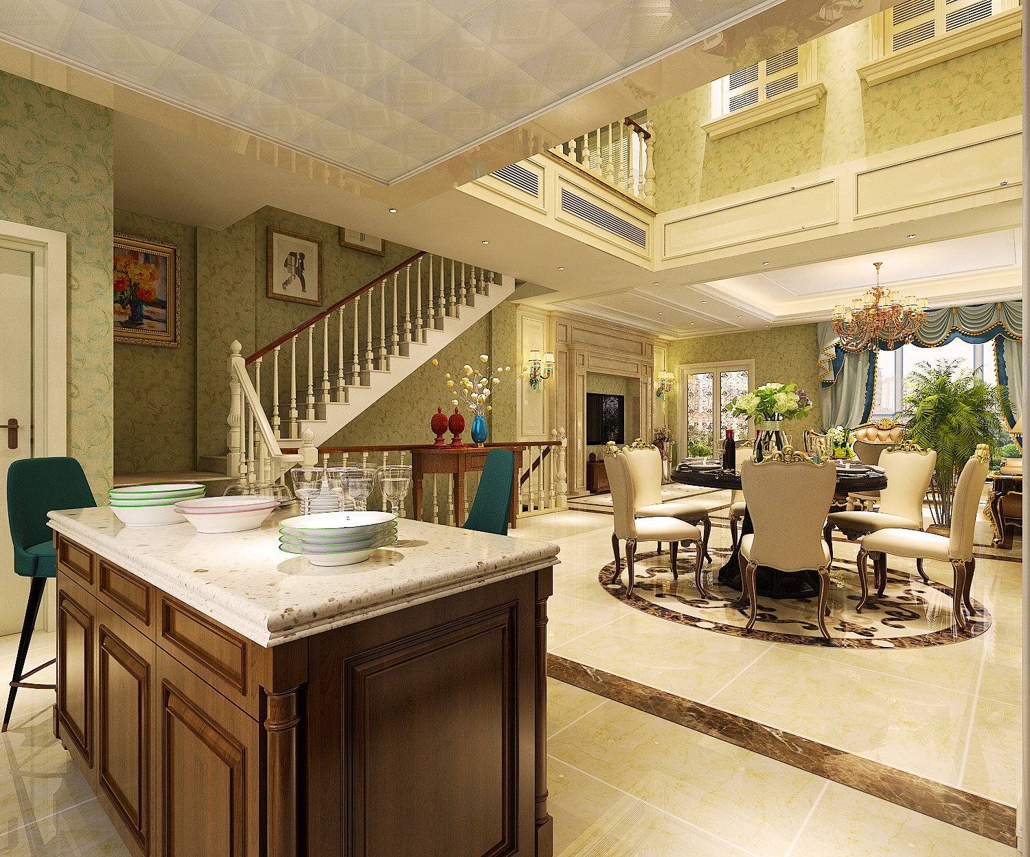 自带家庭影院的欧式别墅,400㎡尽显奢华大气,开启你的浪漫生活