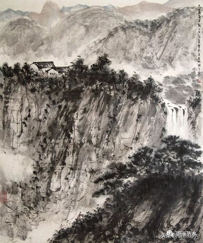 傅抱石山水全集,酣畅淋漓水彩画作品
