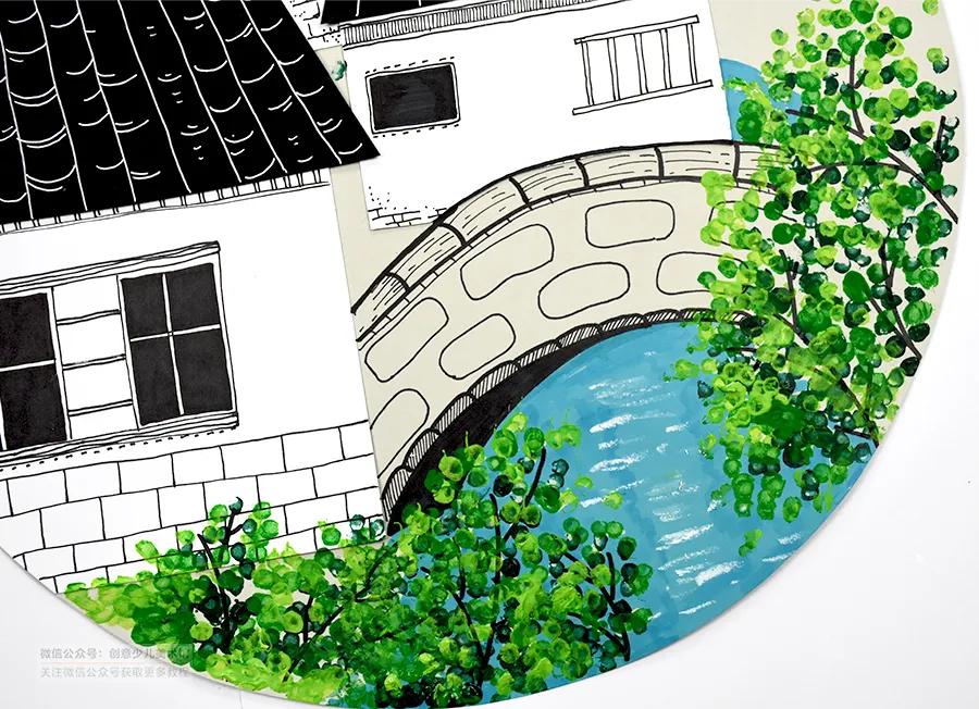 江南的春天儿童画,画江南美景儿童画