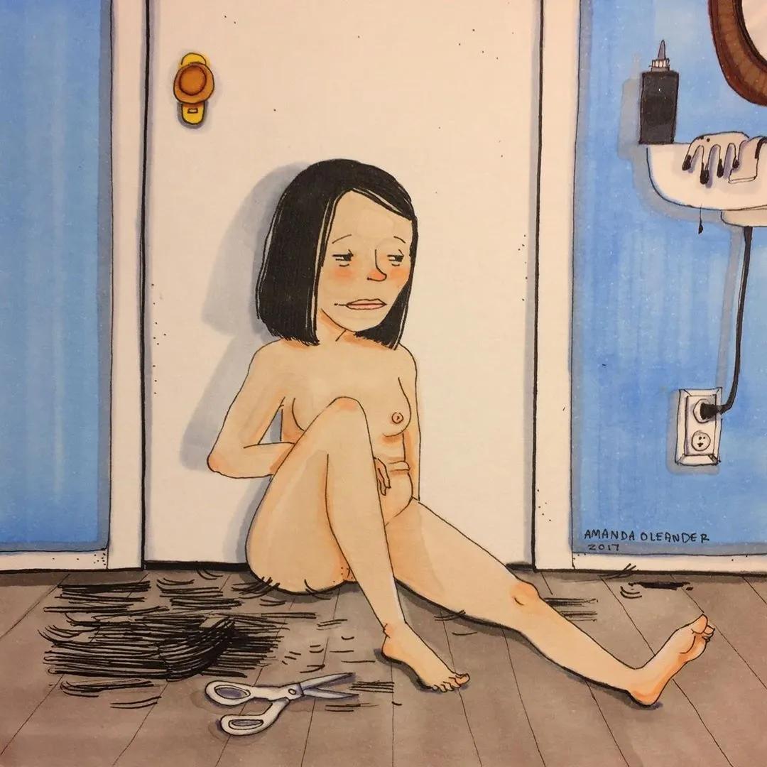 情侣两个人日常生活照片,情侣间的生活插画图片