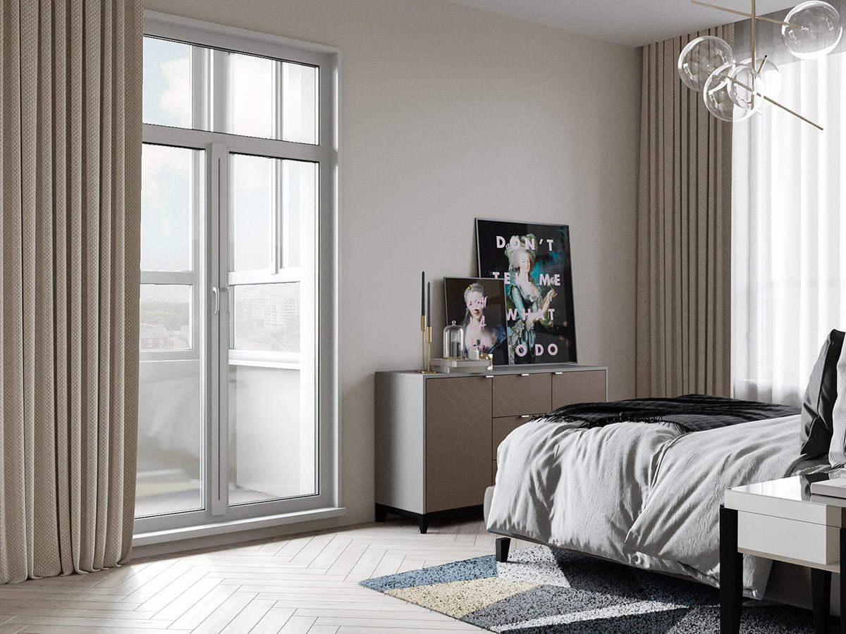 高级蓝调公寓设计，不足90㎡的单卧室竟能如此有格调