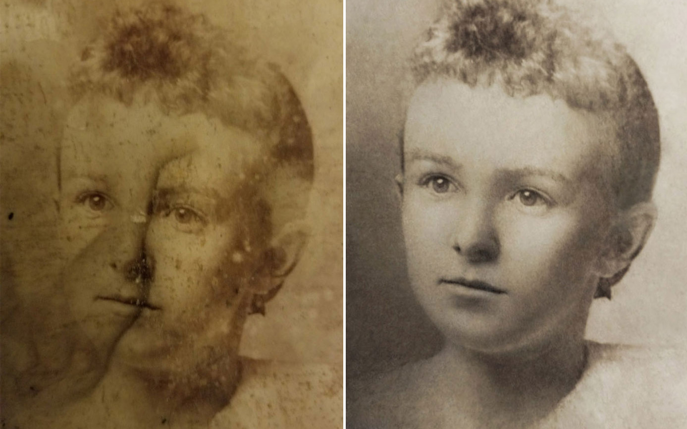 破损严重的老照片修复ps教程,高清修复老照片ps