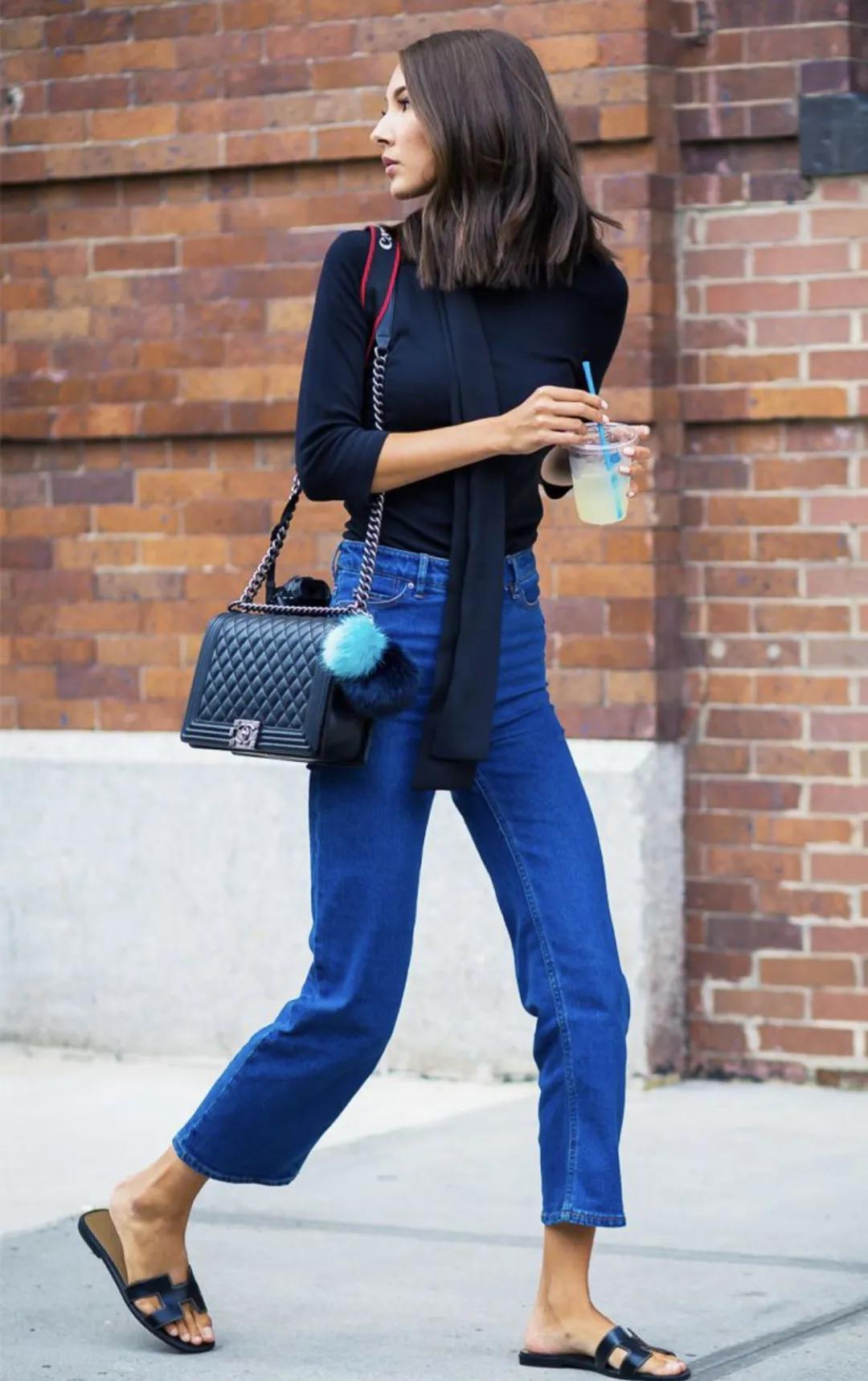 夏季时尚御姐凉鞋穿搭,气质牛皮凉鞋怎么搭配裤子