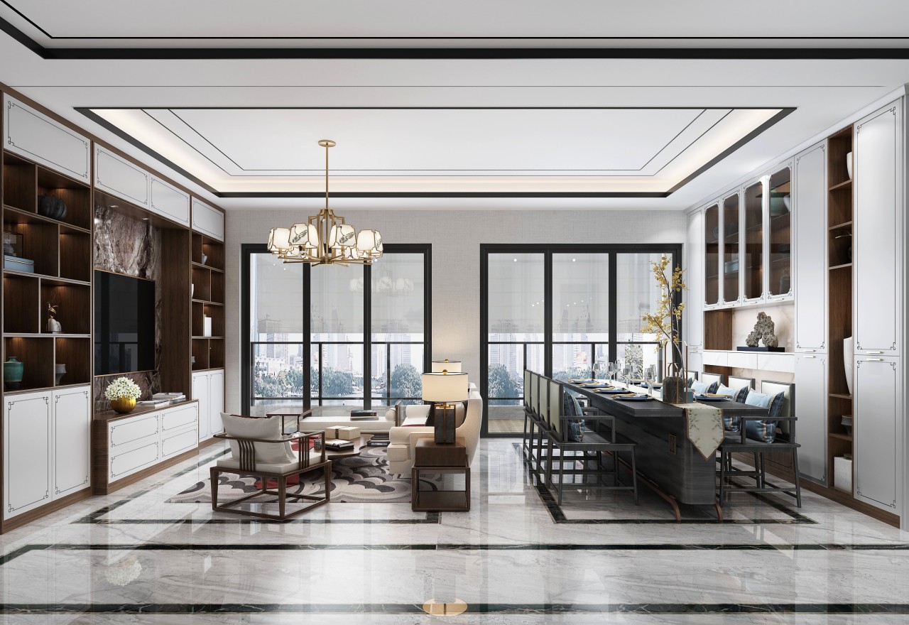 北欧风餐边柜设计,美式轻奢餐边柜设计