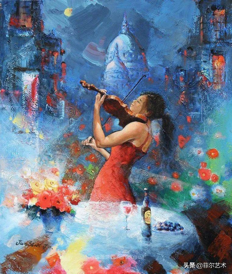 韩国画家朱世柱的作品非常出色，温暖、音乐和神秘