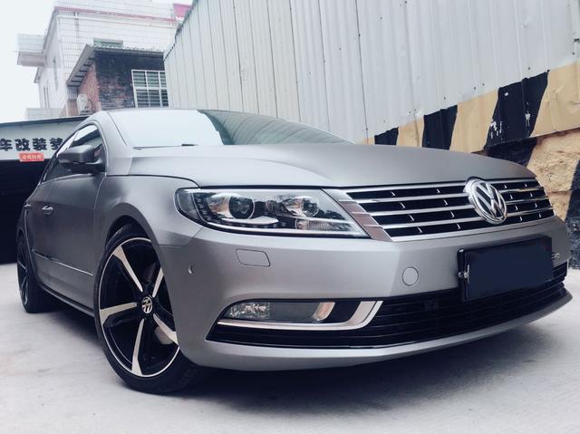 大众cc车身改色贴膜案例图,老款cc改银灰