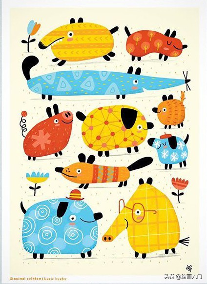 彩铅小动物插画简单,彩铅插画小动物手绘