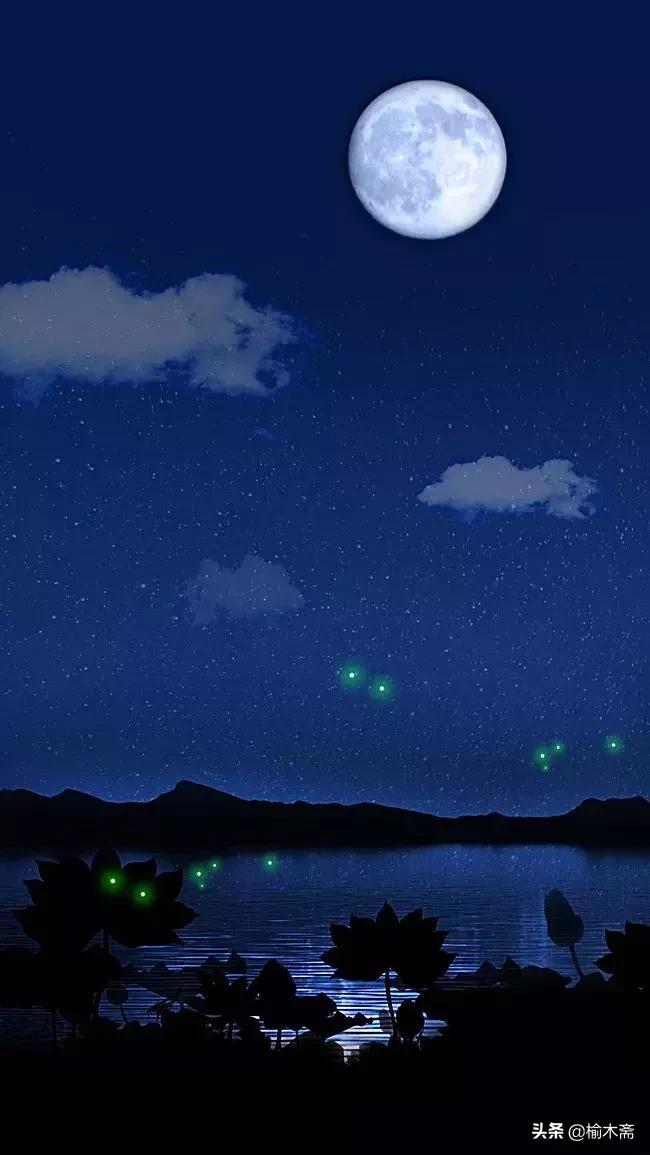 夏夜诗词佳句：松间小槛接波平，月澹烟沉暑气清