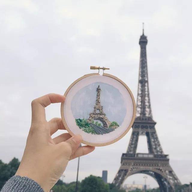 新加坡姑娘用刺绣记录下旅途风景，连Gucci都找她合作！