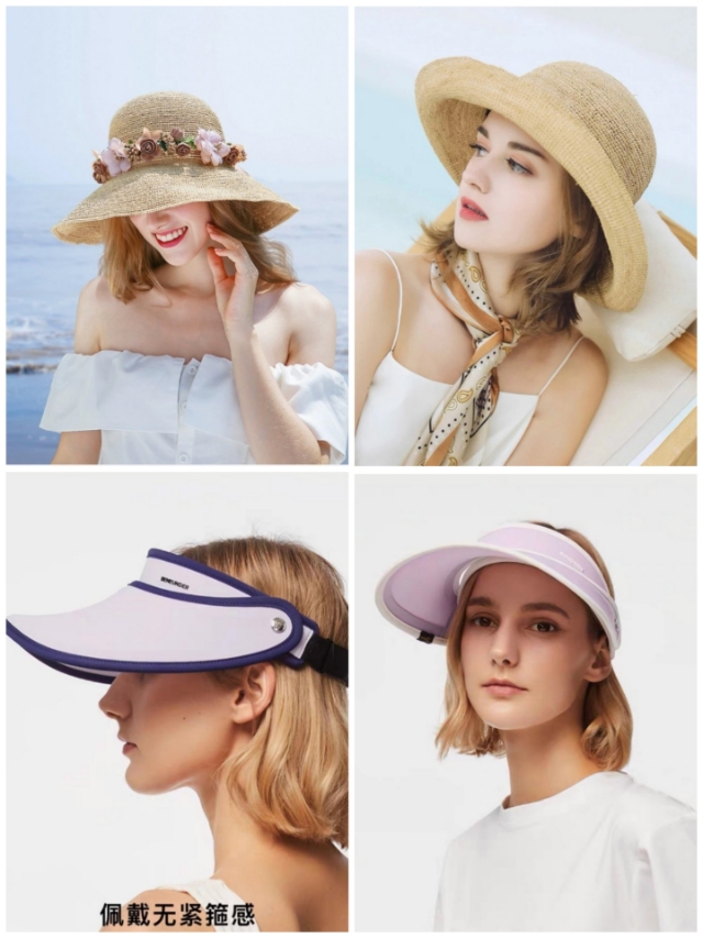 时尚优雅简约的遮阳帽与你一起感受夏日里的阳光