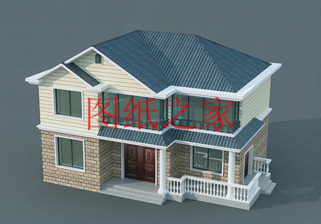 农村简约别墅宅基地,现代简约长方形二层别墅