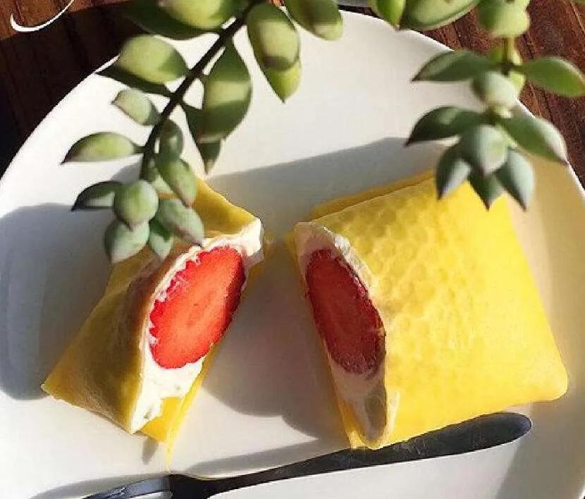 草莓千层班戟制作,草莓班戟的食谱