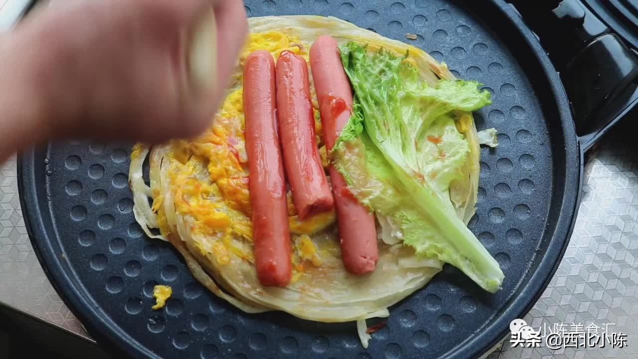 美味营养早餐“手抓饼”终于可以在家做了，按照方法操作特别简单