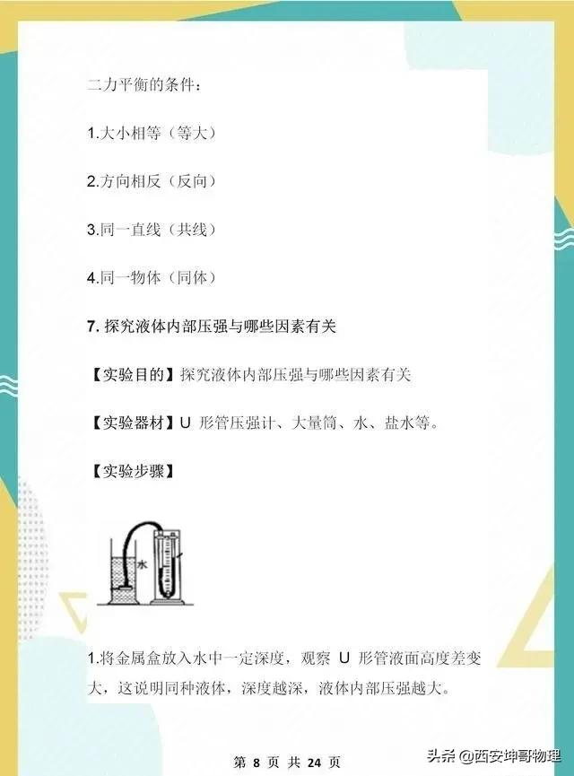 初中物理必考15个实验题,物理老师百年前经典实验
