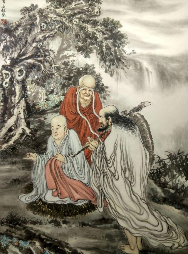 观音三尊十八罗汉,十八罗汉组合图