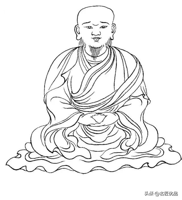 降龙罗汉白描图高清图片,十八罗汉白描图高清图片