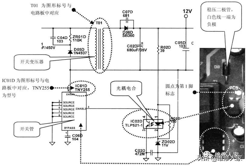 空调开关电源电路板实物元件讲解,空调的电路板电源的工作原理